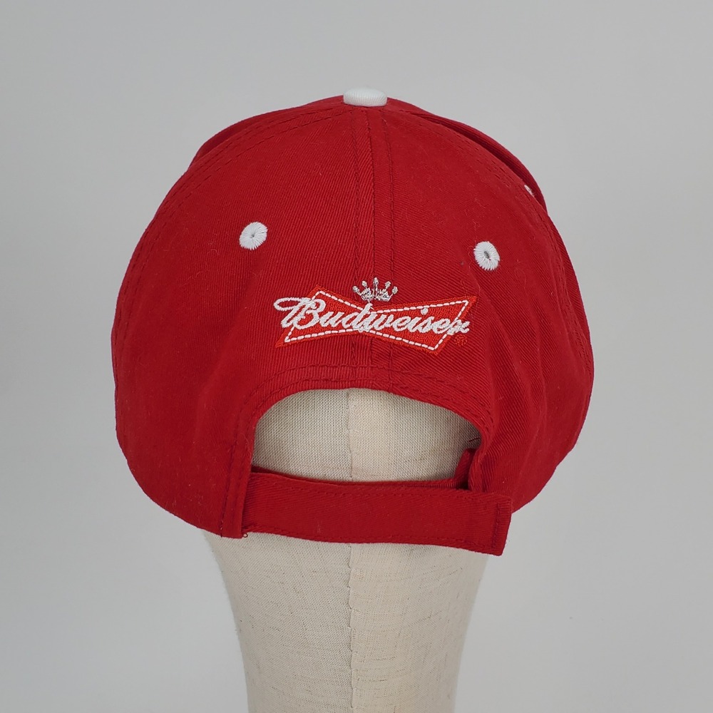 Budweiser Hat Red American Flag Eagle Logo Anheuser Busch Adjustable BaseballCap - Picture 4 of 9